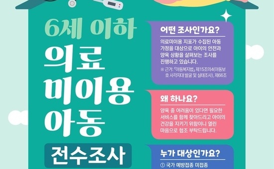 마포구, 의료서비스 이용 이력 없는 6세 이하 아동 전수조사 