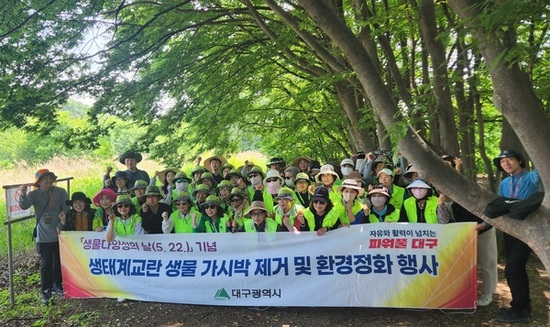 대구시, ‘생물다양성의 날’ 기념 달성습지 가시박 제거 나서