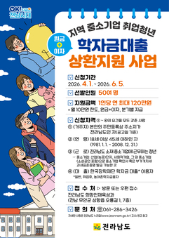 전남도, 중기 취업 청년 학자금대출 지원해 지역 정착 유도