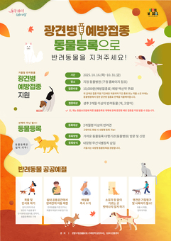 가을 나들이 전 필수! 마포구, 광견병 예방접종 지원 시작