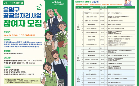 은평구, 취약계층 자립 돕는 공공일자리 323명 모집… 15일까지 접수