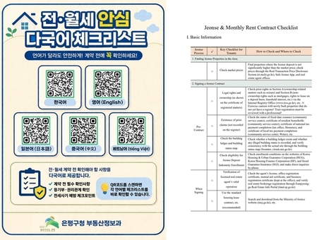은평구, 외국인 임차인 보호를 위한 ‘전·월세 안심 다국어 체크리스트’ 제작