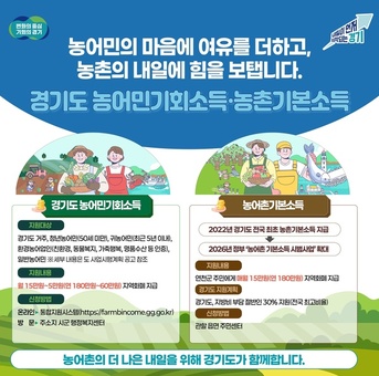 경기도 농어민기회소득·농촌기본소득, 농어촌에 희망을 심다