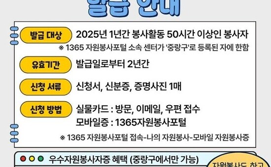 중랑구, 일상 속 자원봉사 확산, 참여 인원 1년 새 50% 증가