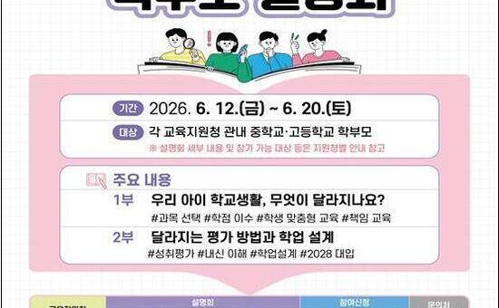2026학년도 상반기 고교학점제 학부모 설명회 실시