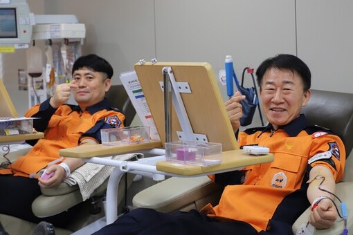 오늘은 헌혈하러 출동! 부천소방서, 사랑의 헌혈 퍼즐 완성