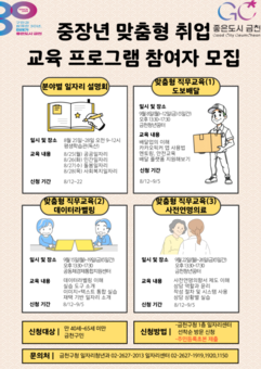 금천구, “경력, 학력 걱정 없는 일자리 없을까?”…중장년 맞춤형 취업 교육 운영