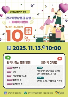 관악구, 관악사랑상품권 100억원 발행
