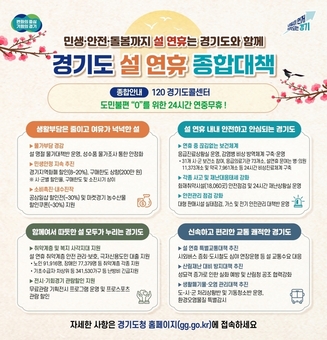 “민생·안전·돌봄까지 함께” 경기도, 설 연휴 종합대책 추진