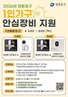 영등포구, 1인 가구 ‘안심홈세트’무상 지원…“우리 집 더 안전하게”