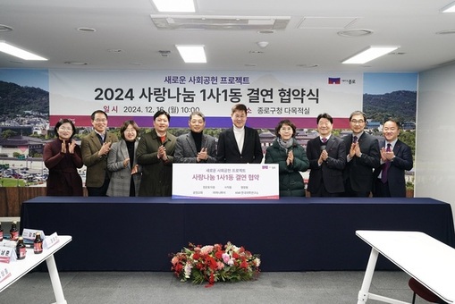 종로 특화 복지사업 ‘1사 1동’… 생계비, 생필품 지원하고 자원봉사도
