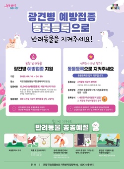 성동구, 봄철 광견병 예방접종 실시…백신약 무료지원