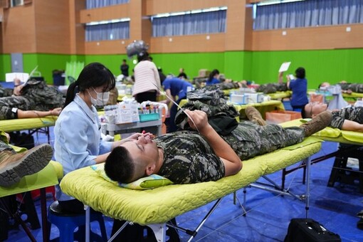 “국민의 생명 지키는 또 하나의 임무!” 해병대 6여단, 백령도서 헌혈 릴레이 진행