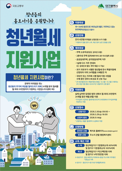대구시, 청년월세 최대 20만 원 지원… 30일부터 신청·접수