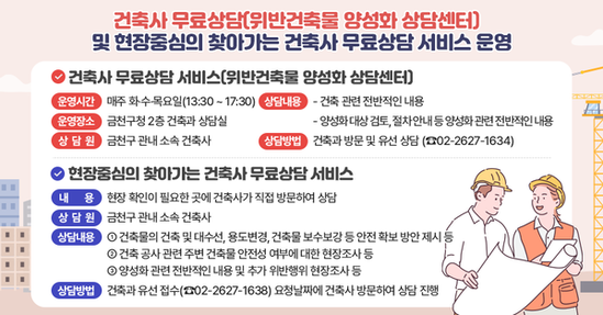 금천구, 건축민원 전문상담 서비스 운영